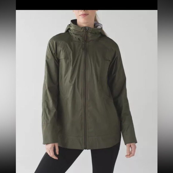 Lululemon Do Drizzle dark green rain jacket - Picture 1 of 15